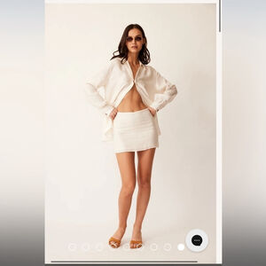 Savannah Morrow Cream Organic Cotton Mini Skirt, size XS/S